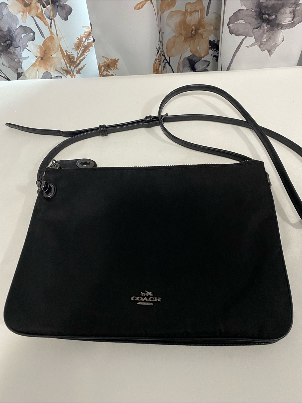 Coach Black Nylon Crossbody Purse Used